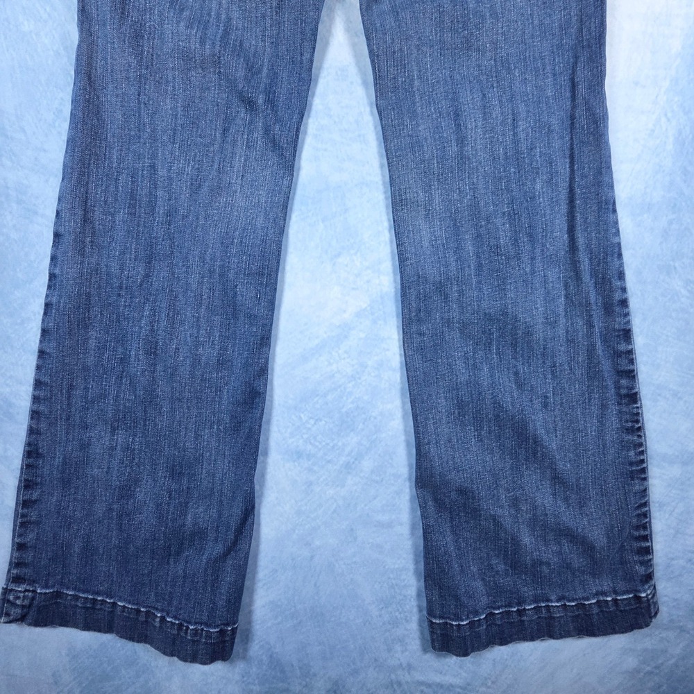 Ariat Denim Trouser Jeans Womens 31L Medium Wash Wide Leg Stretch Blue Denim - Picture 8 of 9
